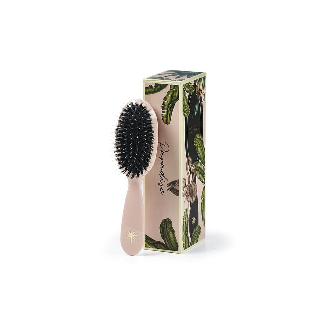 Small Vildsvinehår & nylon hårbørste, Paradise - Gloss Rose w/Glitter